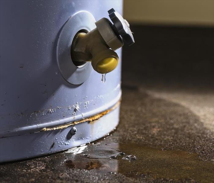 leaking water heater; water on floor