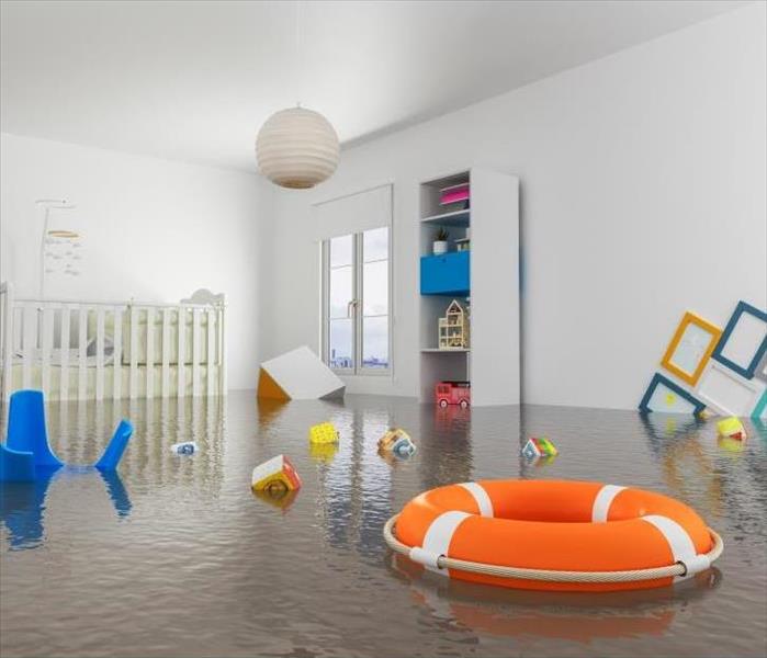 flooded nursery within a home